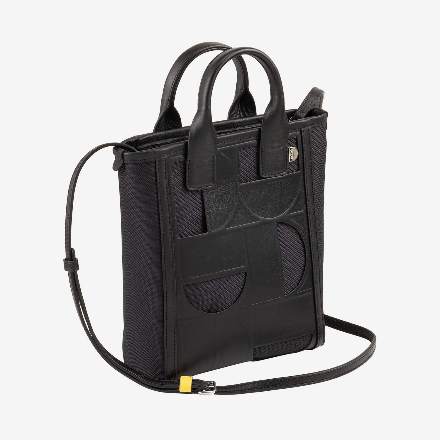 DuDubags Liverty veske svart/gul skinn og stoff