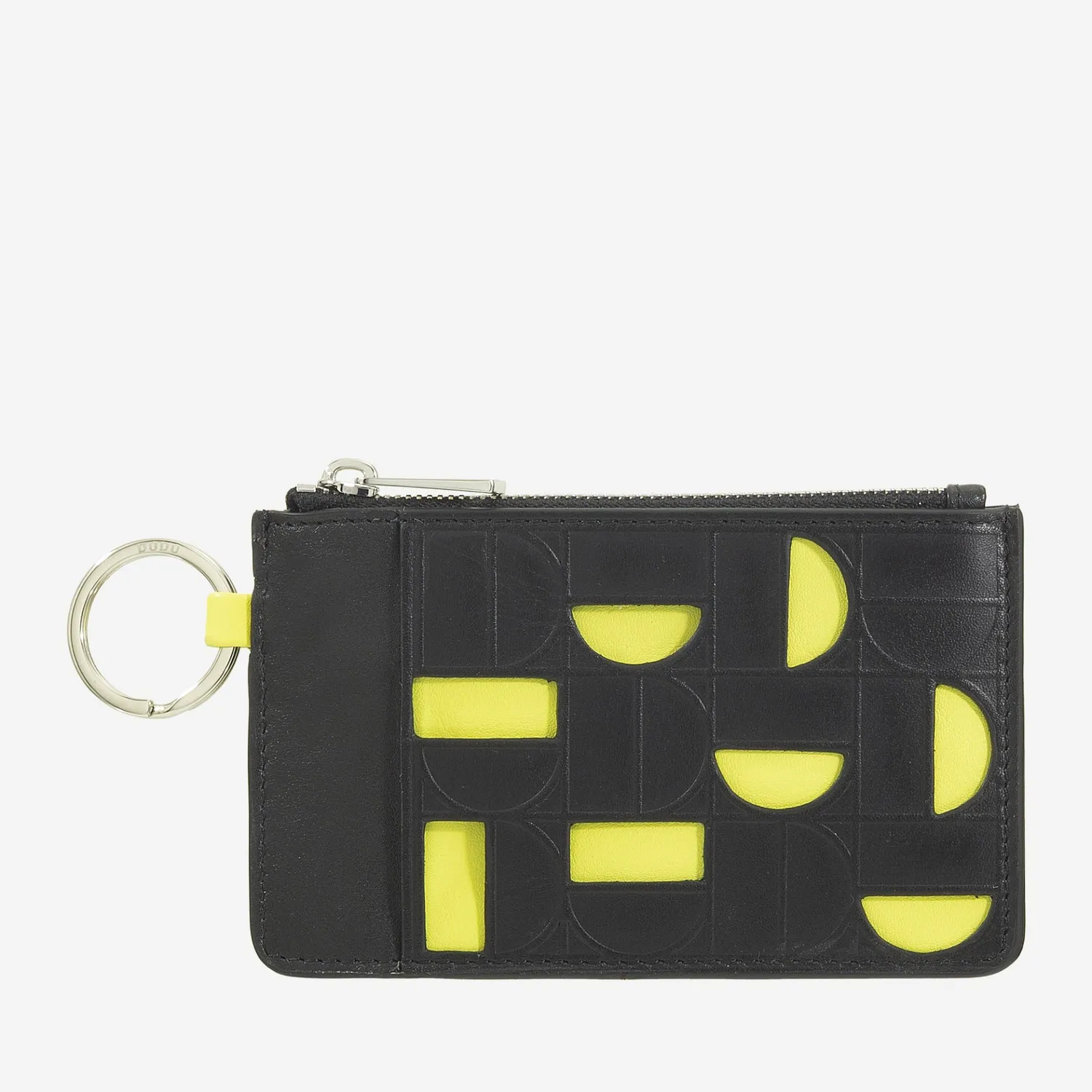 DuDubags Locky nøkkeletui skinn svart/gul