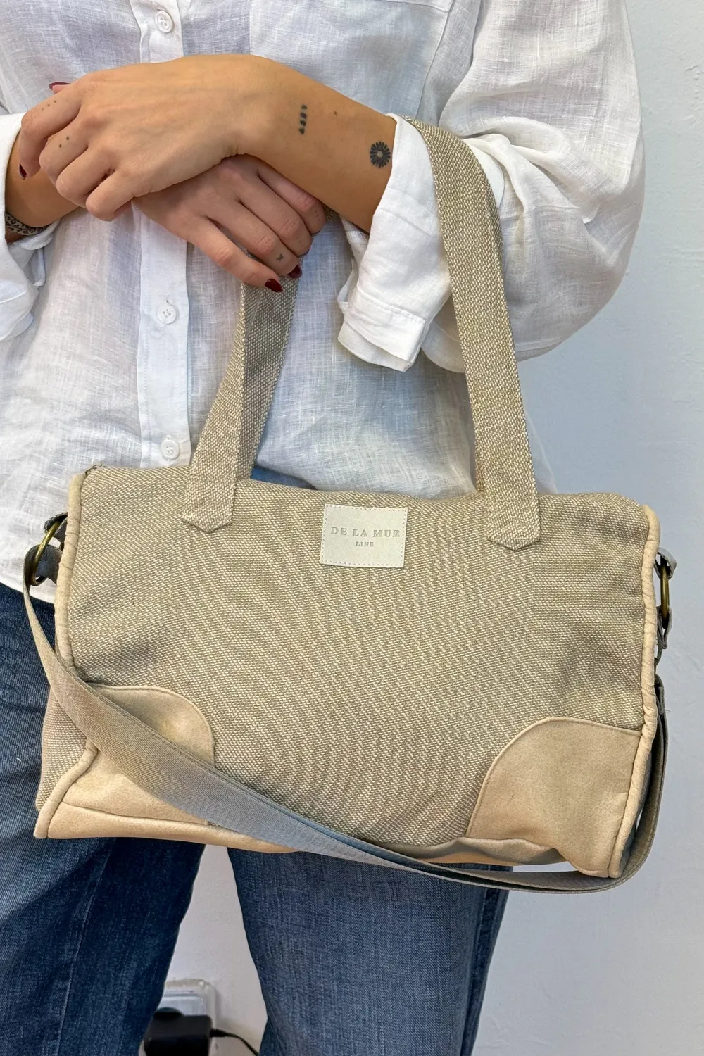 De La Mur Cowboy veske medium beige skulder