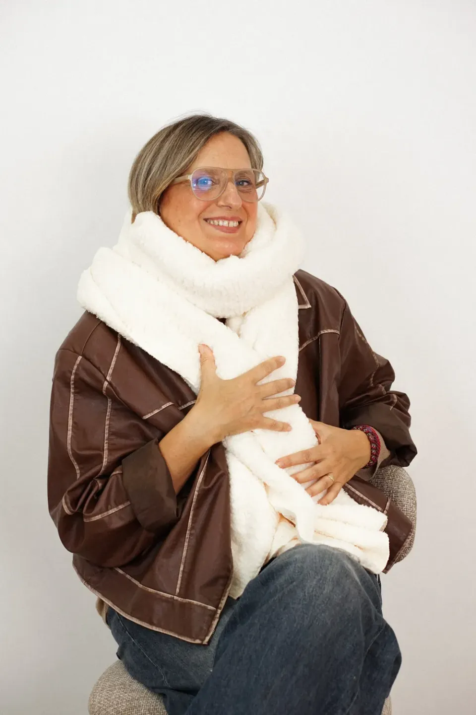 De La Mur Frio skjerf kremhvitt 49x240 cm