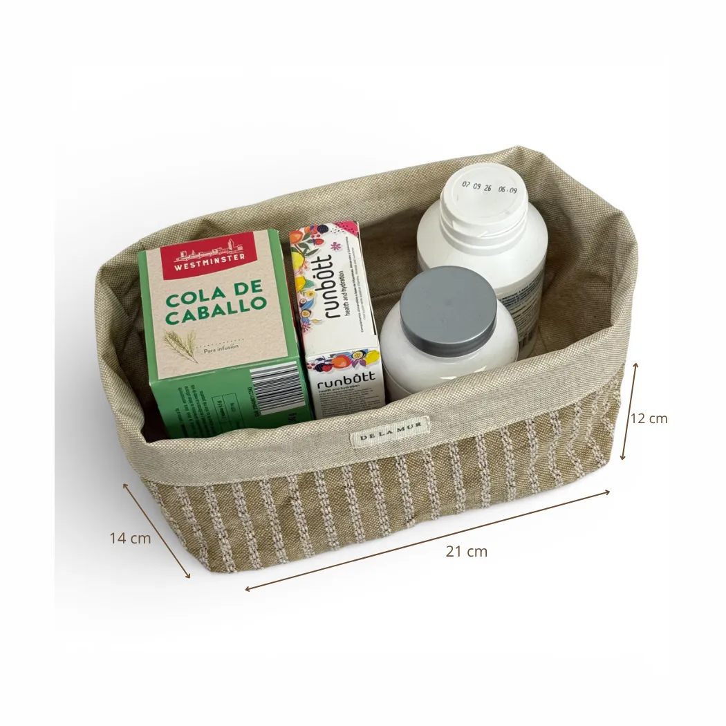 De La Mur Sage oppbevaringskurv beige stripet 21 cm