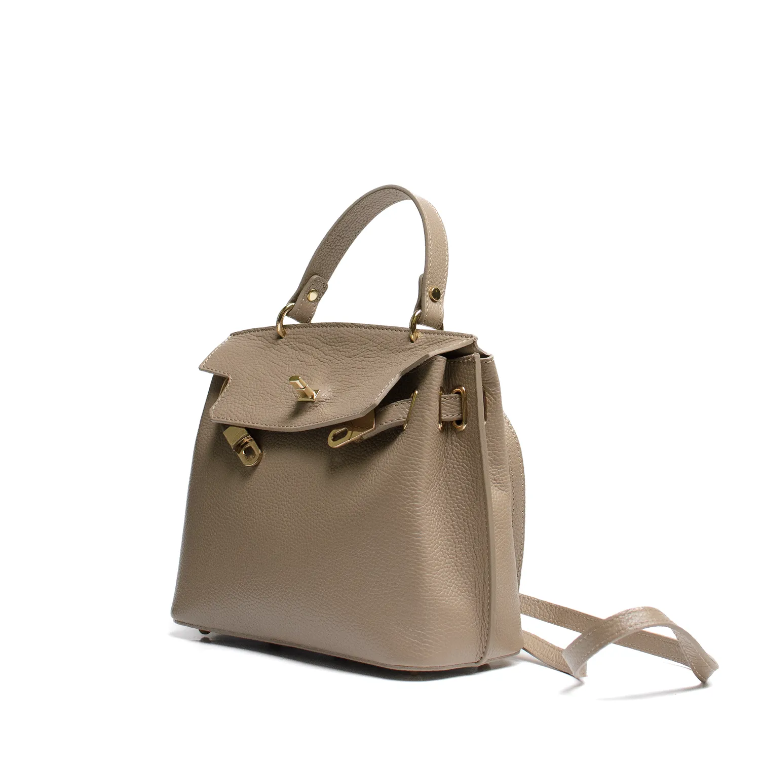 Latalia Rivoli håndveske skinn lys taupe