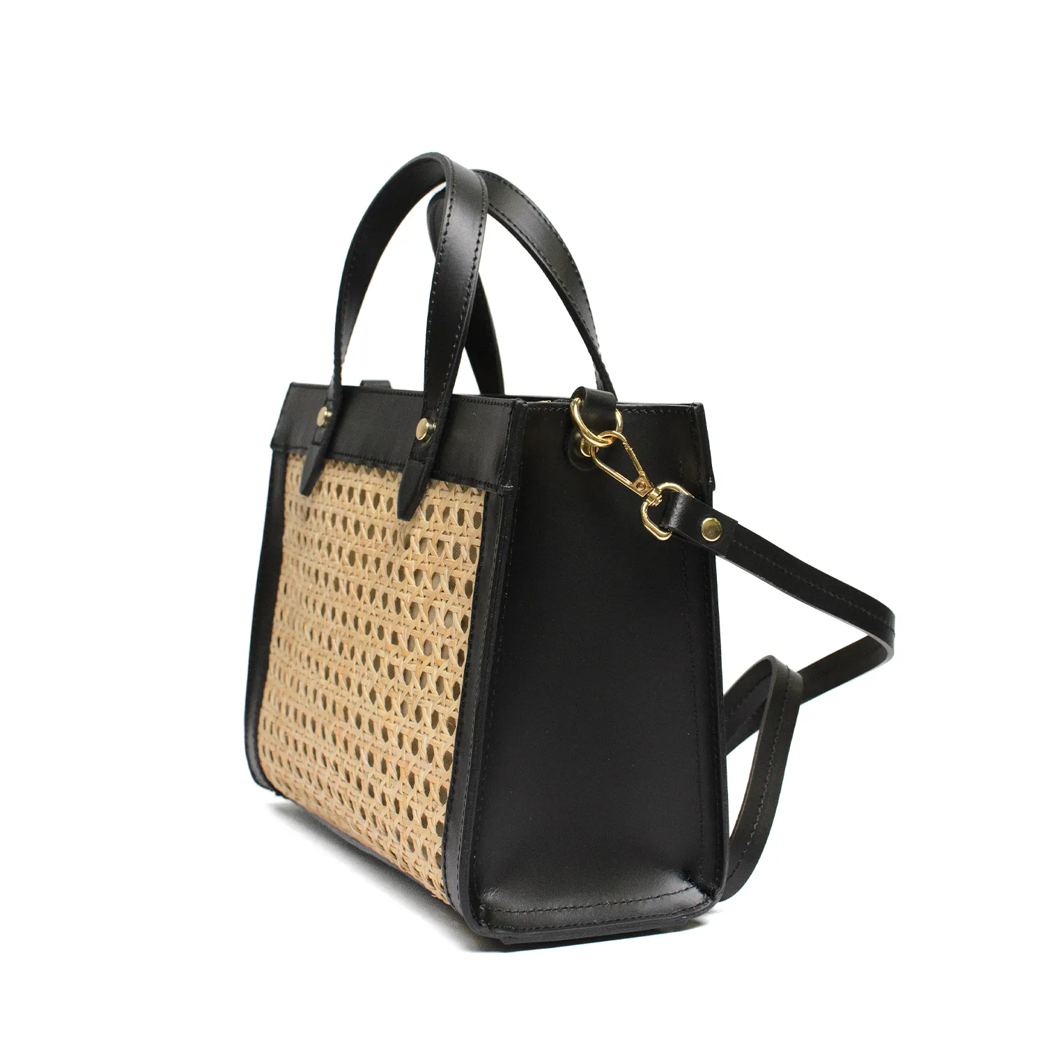 Latalia Bronte tote svart rotting skinn