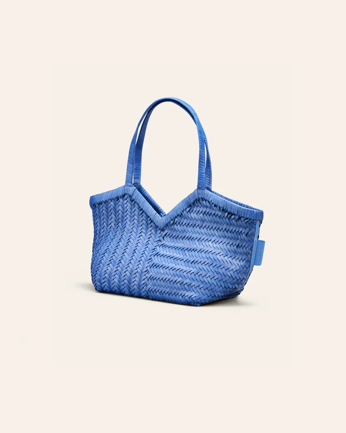 Cala Jade Humi S skulderveske Allure Blue flettet skinn