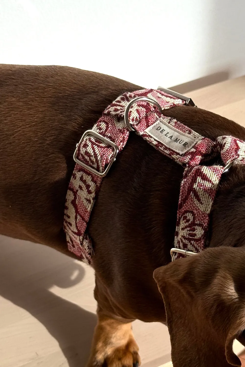 De La Mur Came hundesele med bånd rosa medium floral