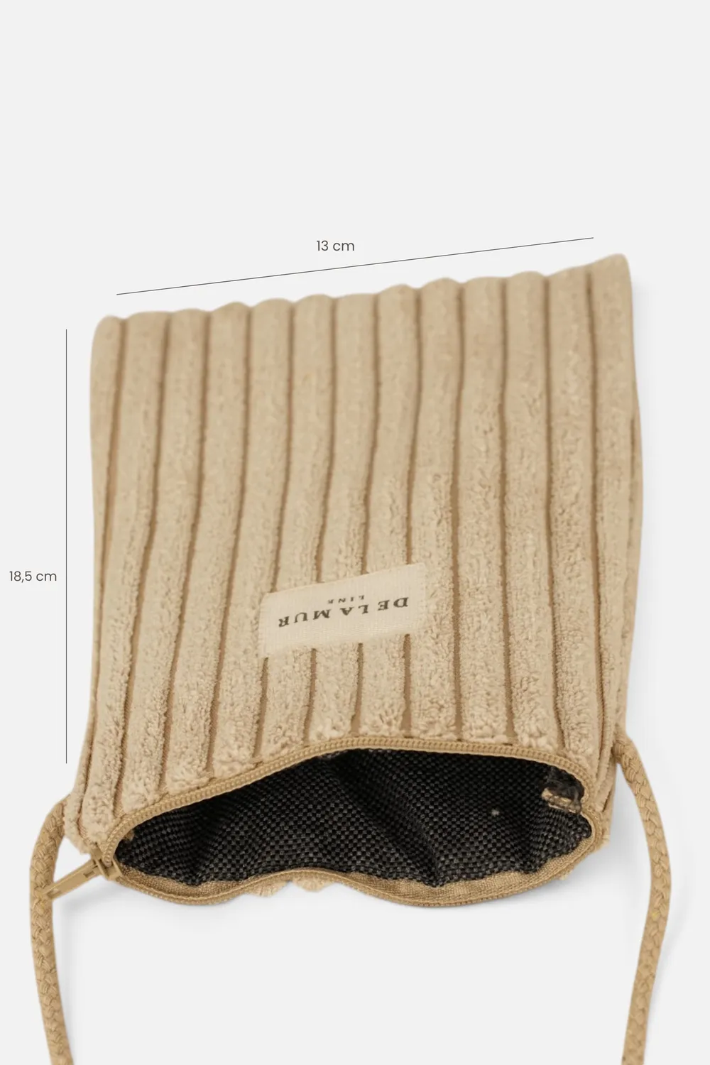 De La Mur Moka mobilveske 13x18,5 cm beige kordfløyel