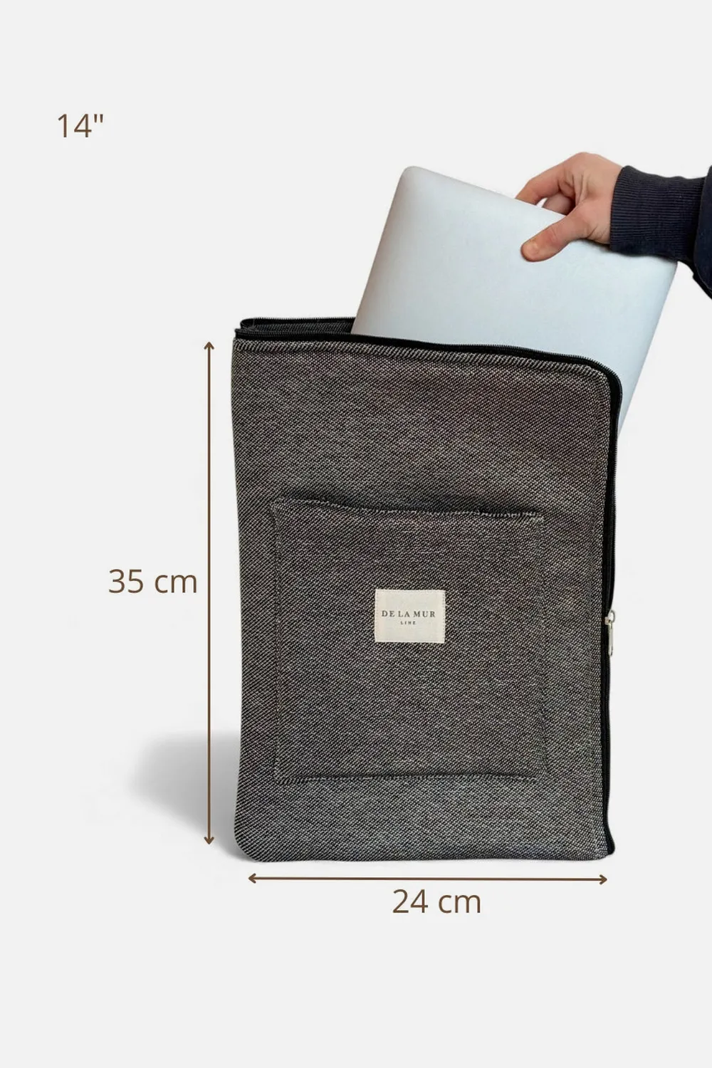 De La Mur Sinay laptopmappe svart 14 tommer