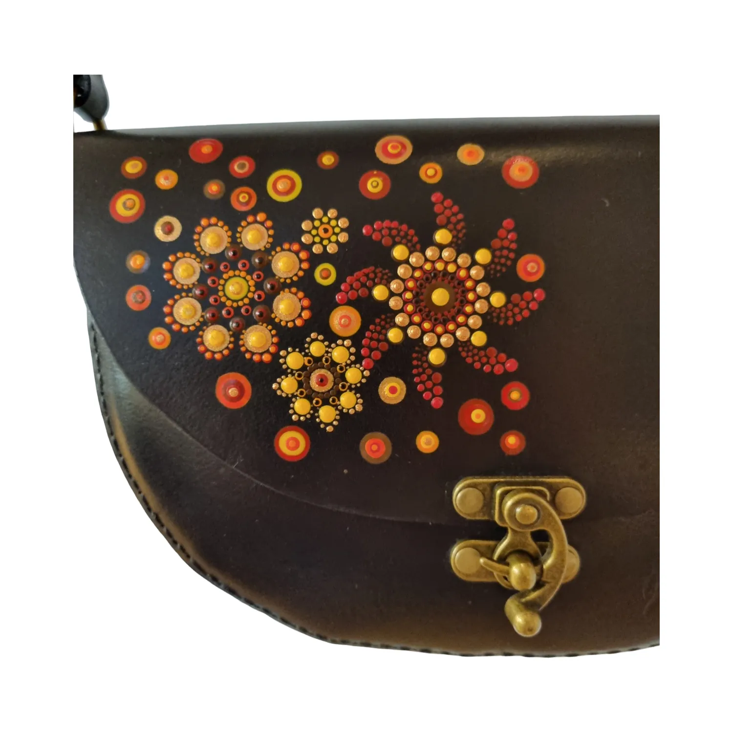 Julia Stray JuTaBag jaktveske sort 21 cm oransje mandala