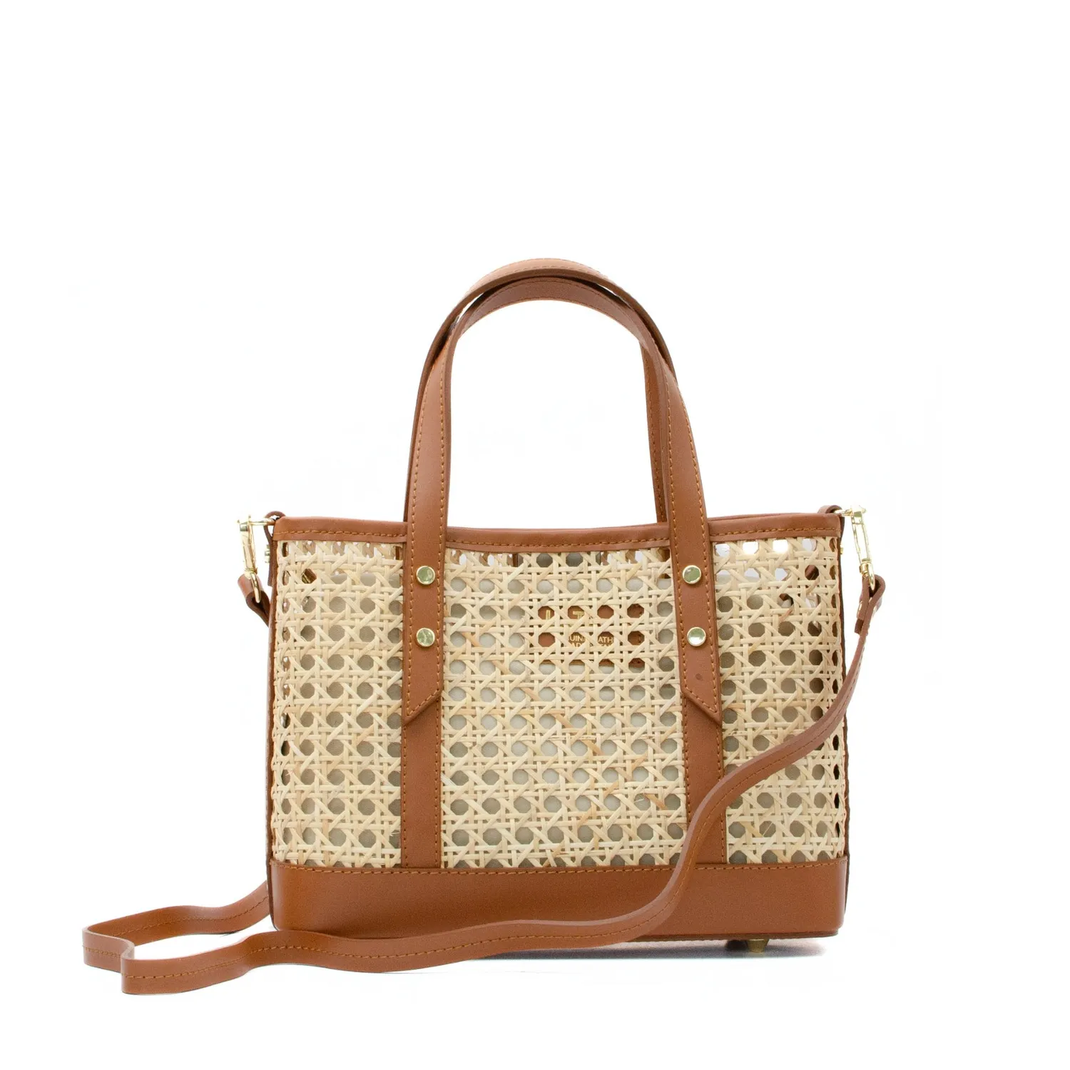 Latalia Modena Mini stråveske brun skinn