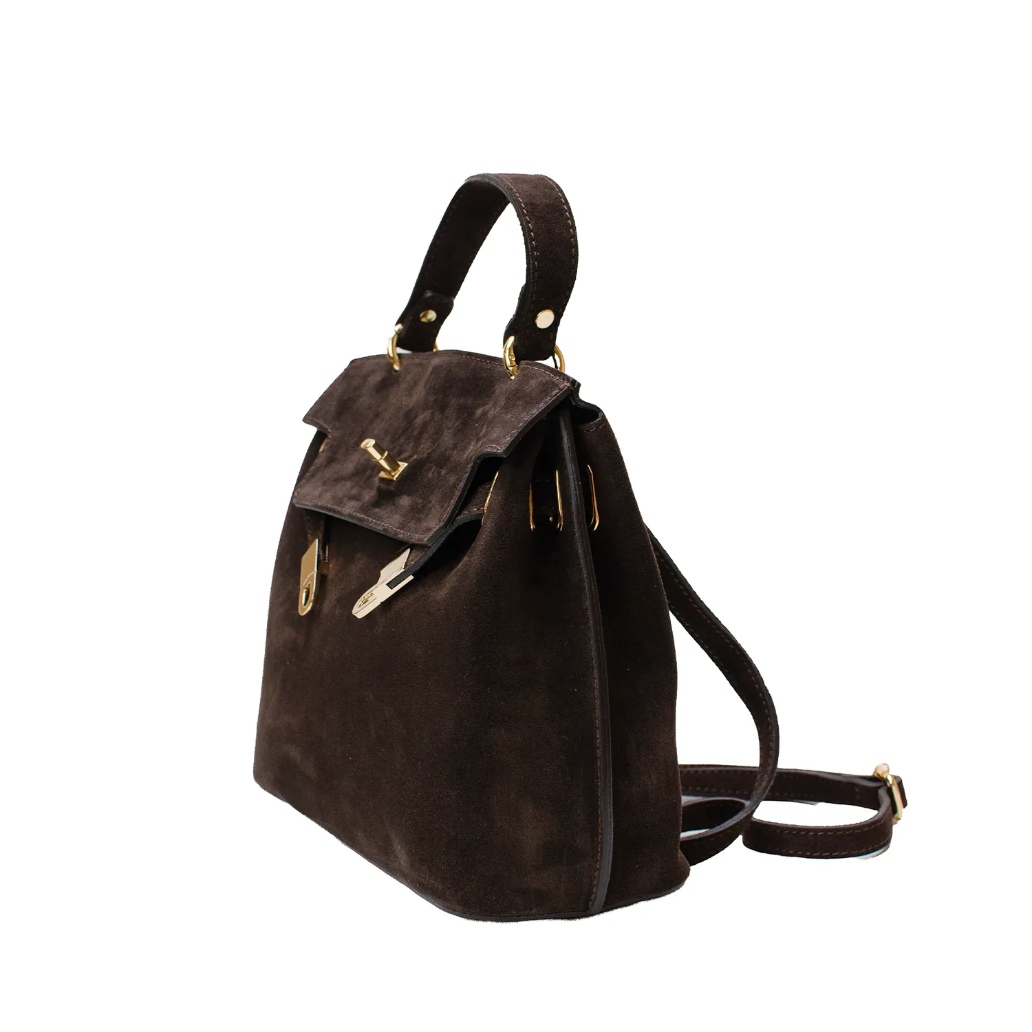 Latalia Rivoli skinnveske espresso mocka 27 cm