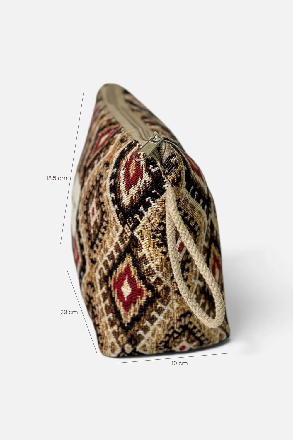 De La Mur May toalettmappe 29 cm beige geometrisk