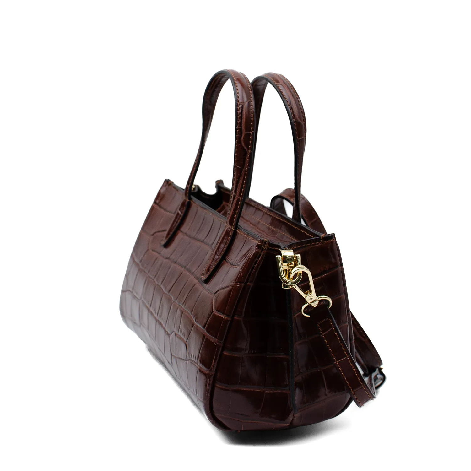 Latalia Ancona håndveske chocolate croco