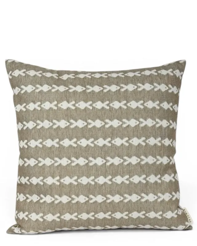 De La Mur Pesc putetrekk 50x50 jacquard beige fisk