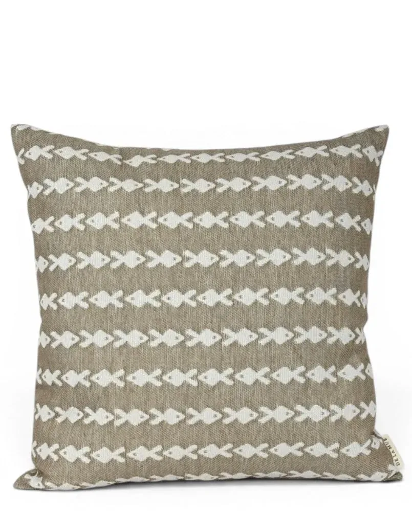 De La Mur Pesc putetrekk 50x50 jacquard beige fisk