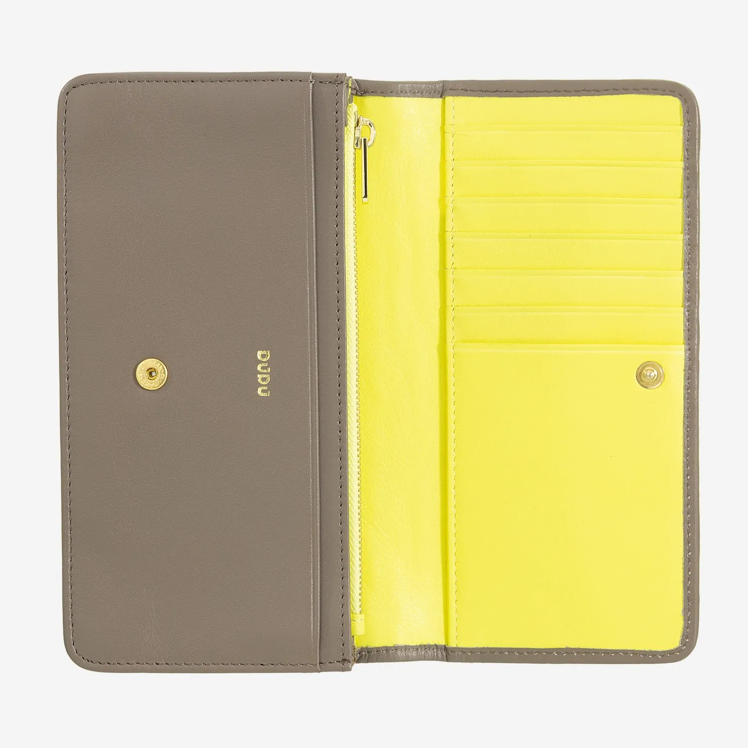 DuDubags Canarie lommebok taupe vevd skinn dame