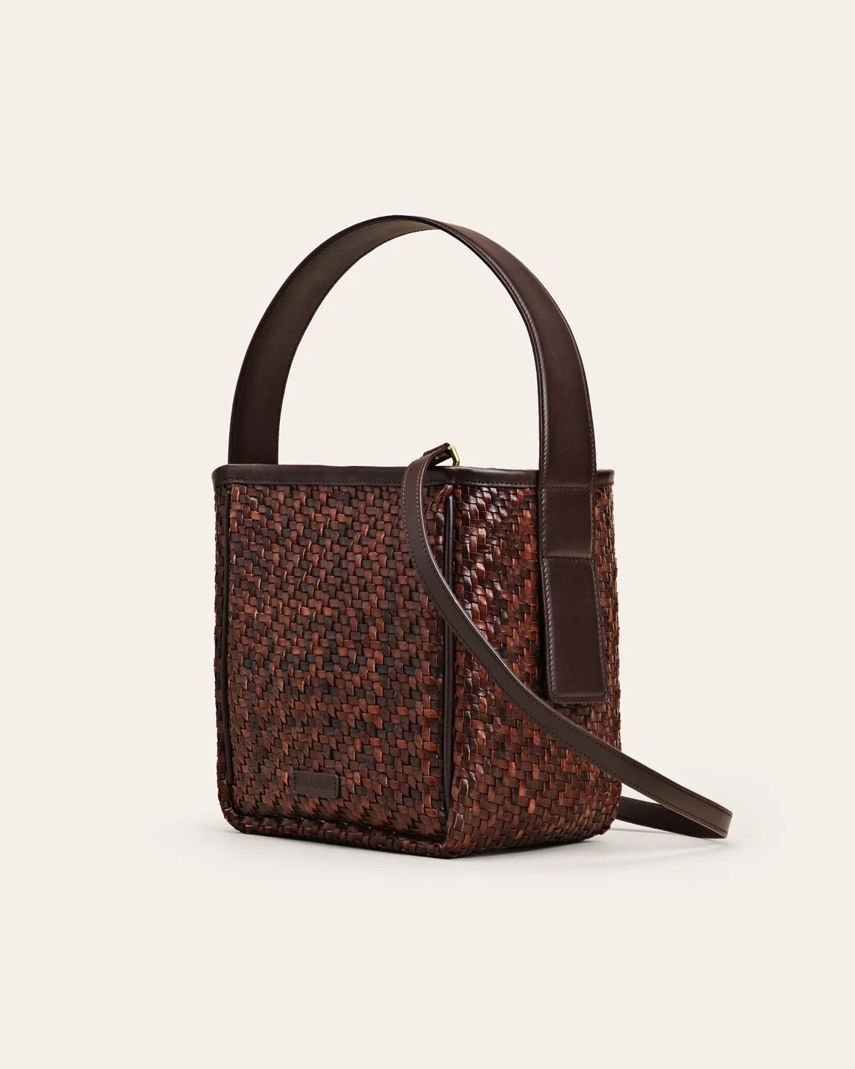 Cala Jade Iwa Mini skulderveske umber twill skinn