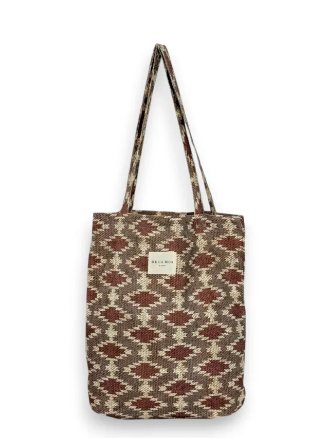 De La Mur Eral liten tote bag blomstret beige