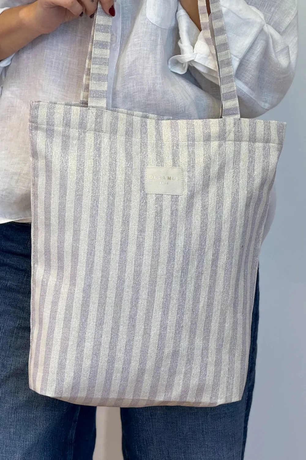 De La Mur Lulil totebag lilla lurex glidelås