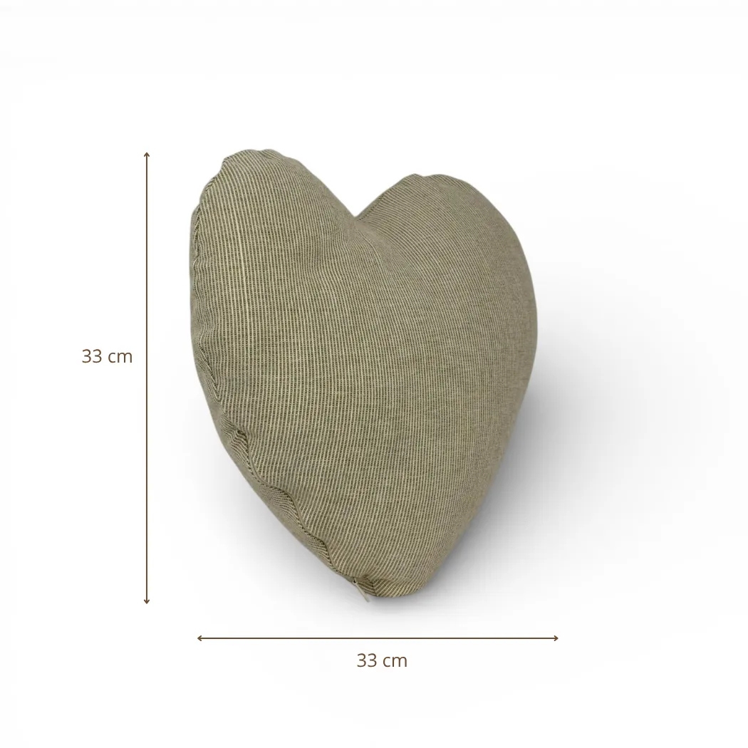 De La Mur Foz hjertepute sennepstripet 33 cm