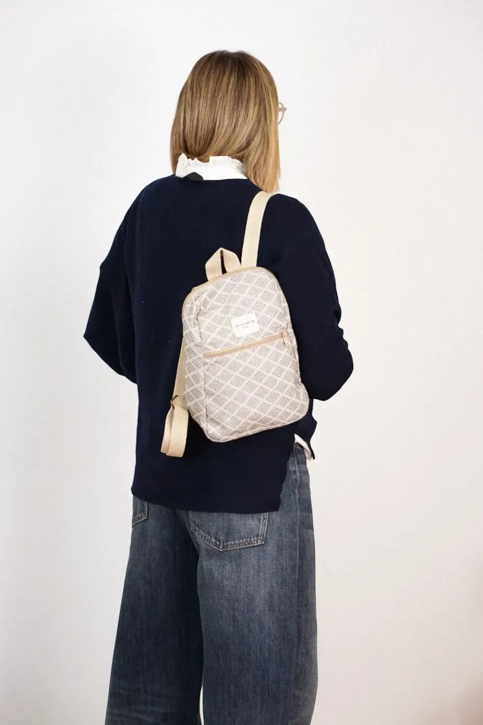 De La Mur Pant ryggsekk 28x31 grå beige