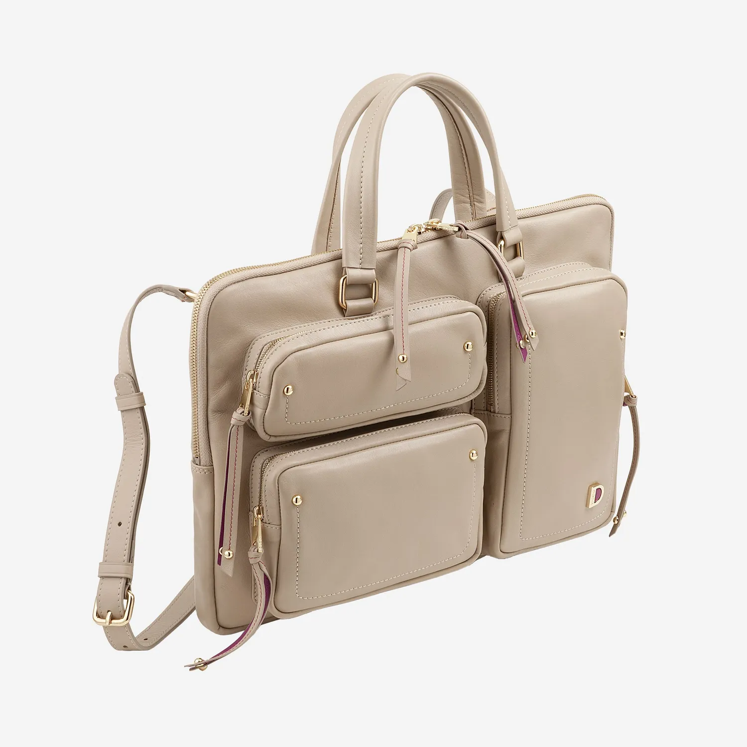 DuDubags Dots jobbveske Grigio sabbia skinn
