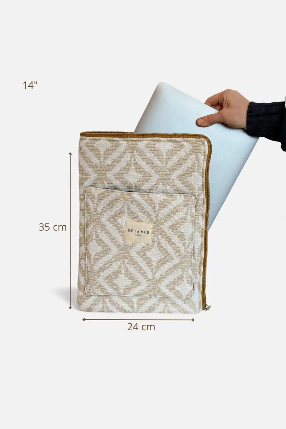 De La Mur Campo PC-veske 14" beige geometrisk