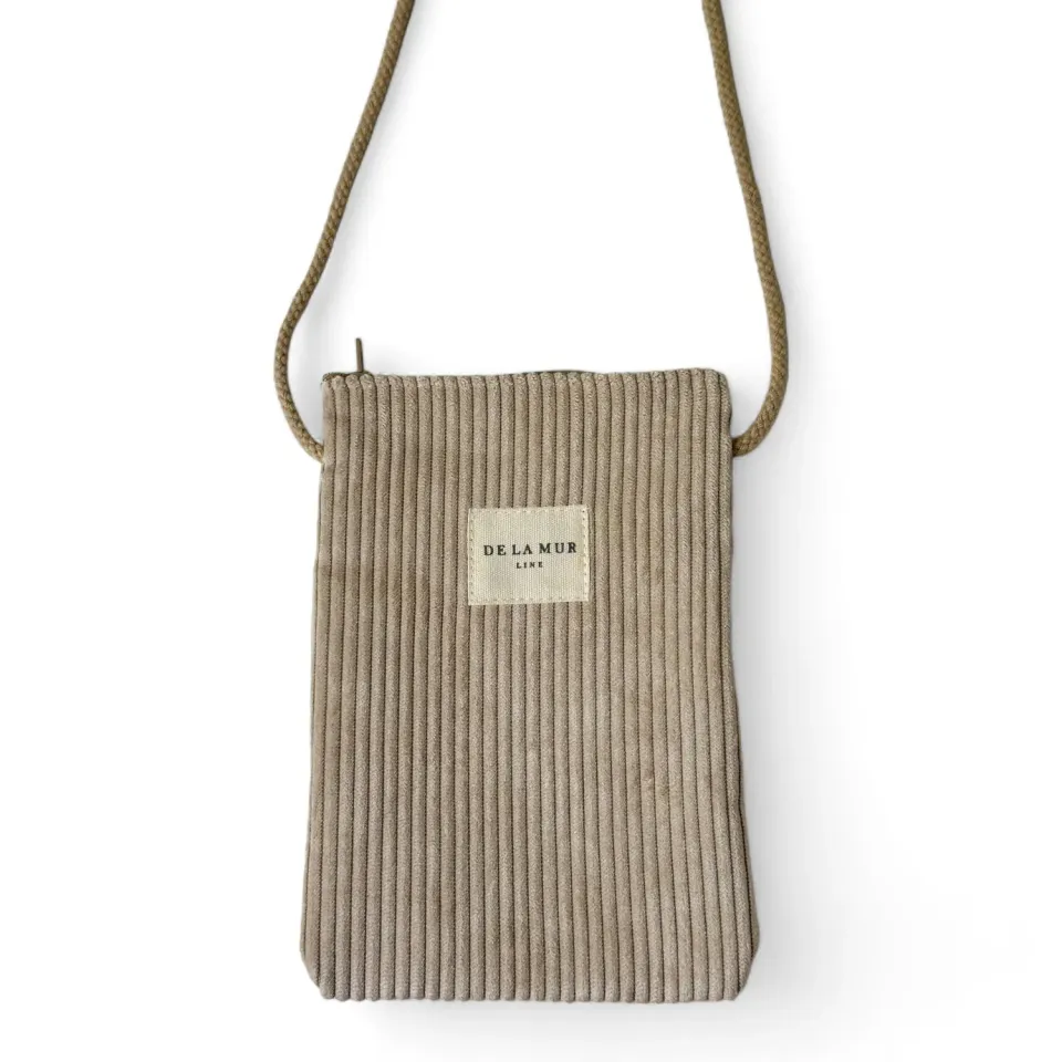 De La Mur Tofe mobilveske beige 12x18 cm kordfløyel