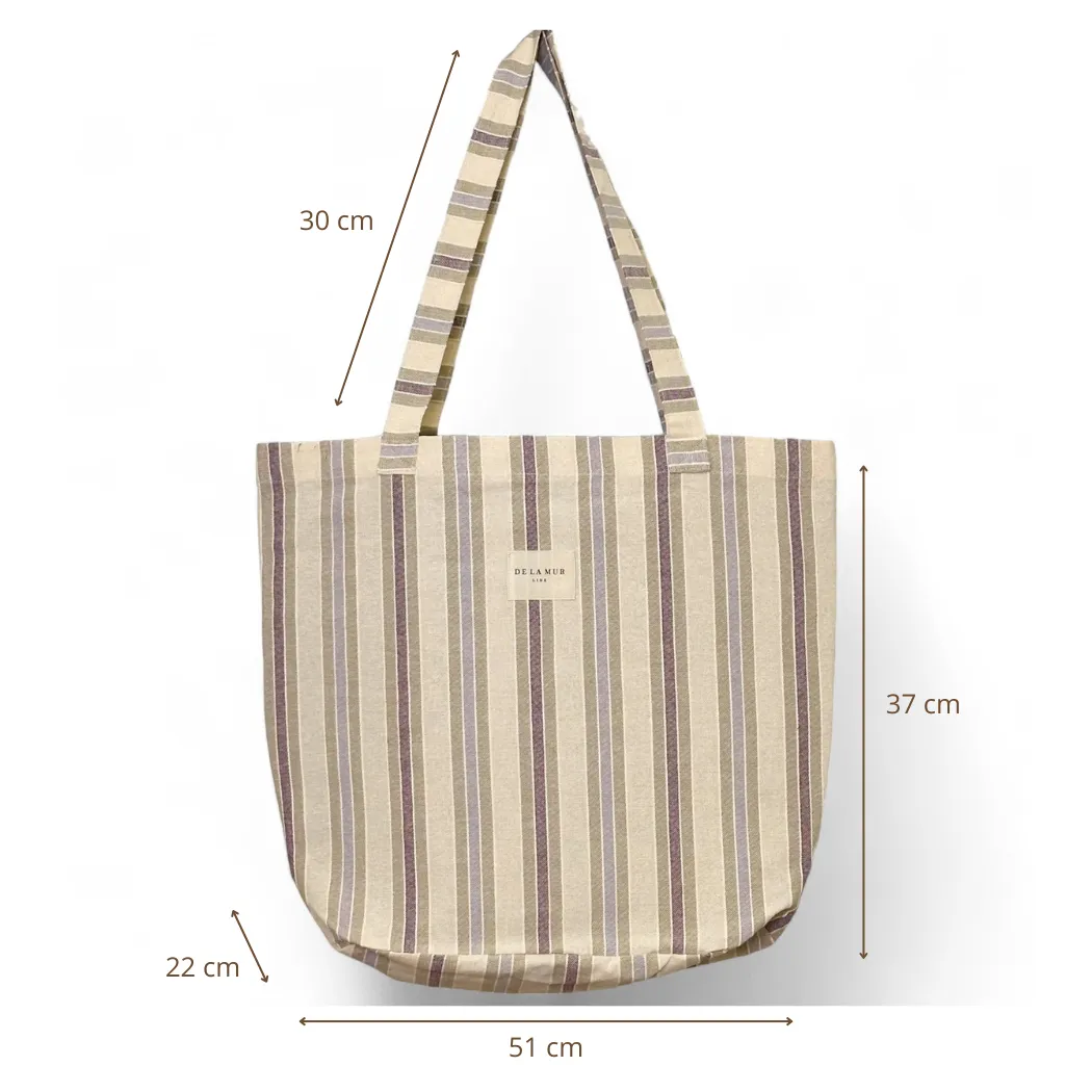 De La Mur Alma stor shopper lilla stripet