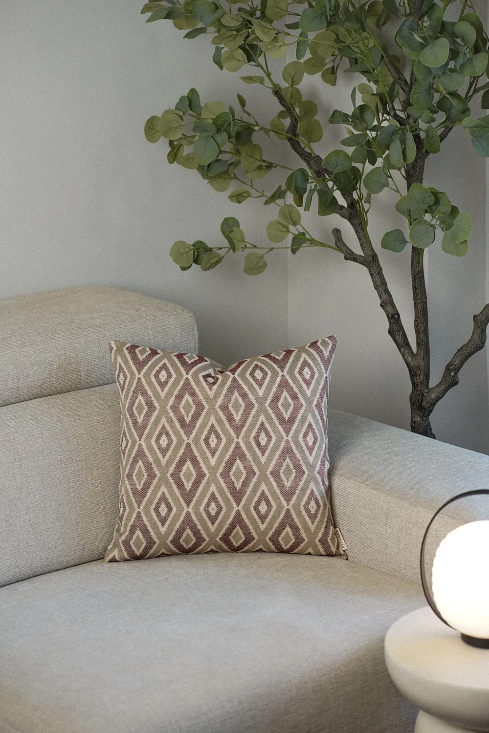 De La Mur Rani putetrekk geometrisk 50x50 cm rød beige