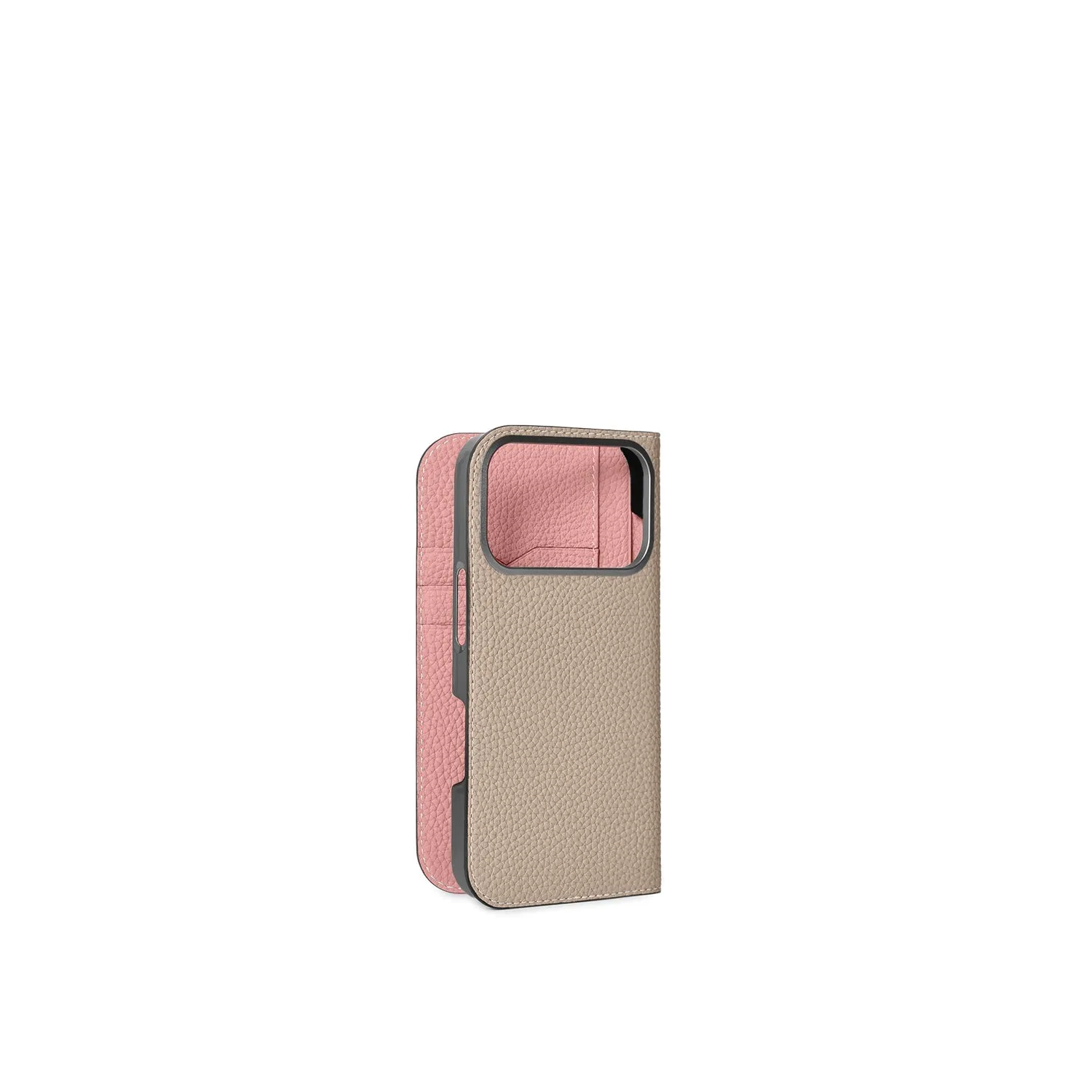 Bonaventura iPhone 18 Pro Diary deksel boketui skinn Etoupe lommer