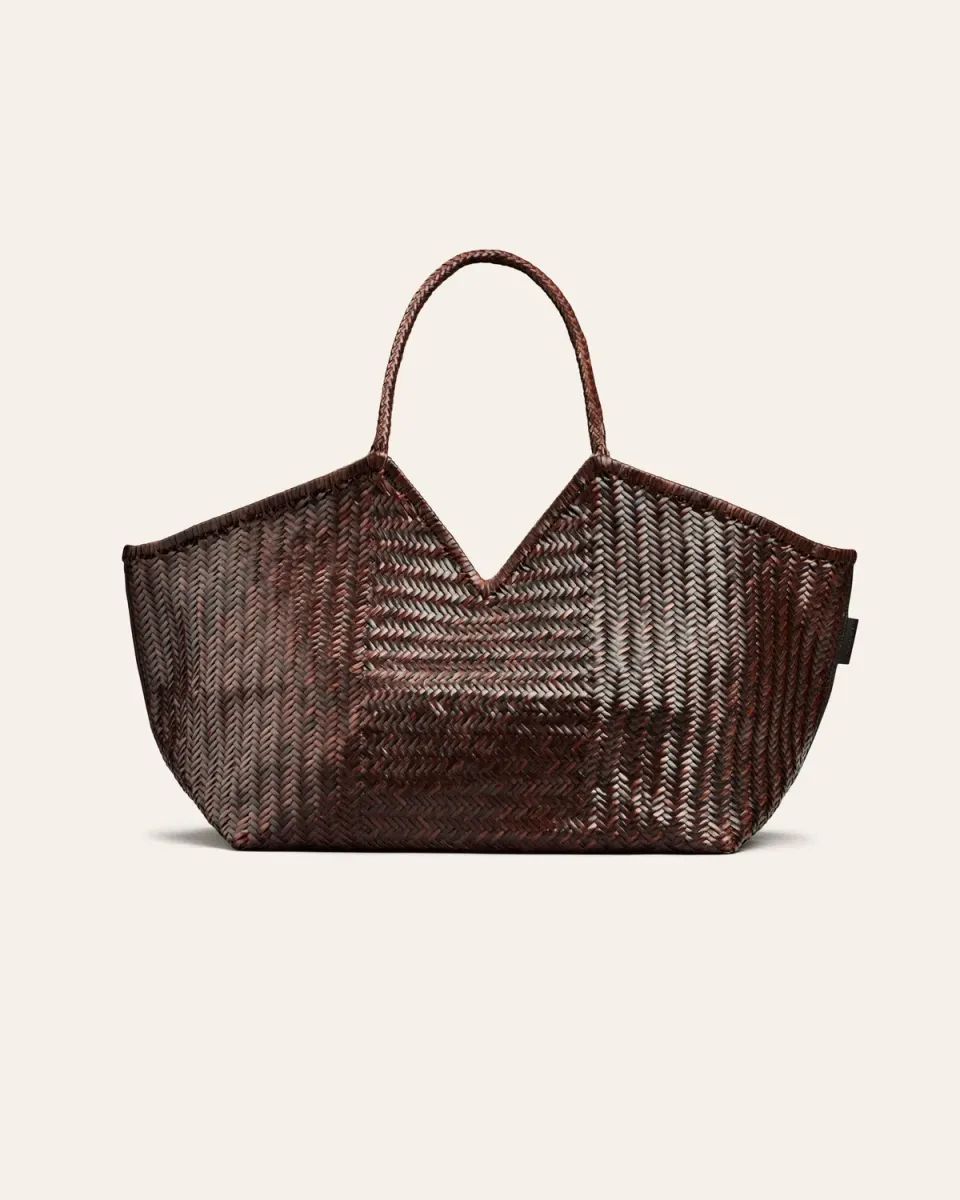 Cala Jade Humi XL toteveske Umber flettet skinn