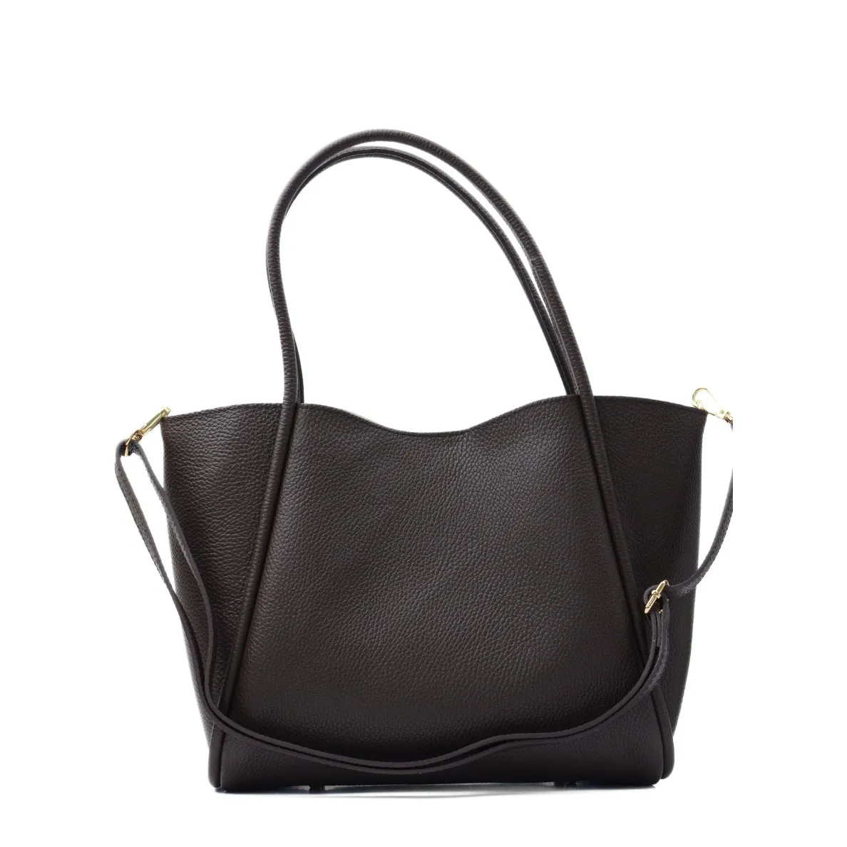 Latalia Florence L shopper mørkbrun skinn