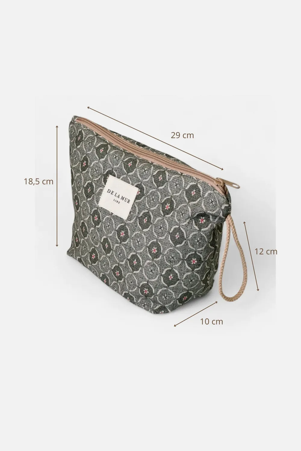 De La Mur Ariel toalettmappe 30x19 cm grønn geometrisk