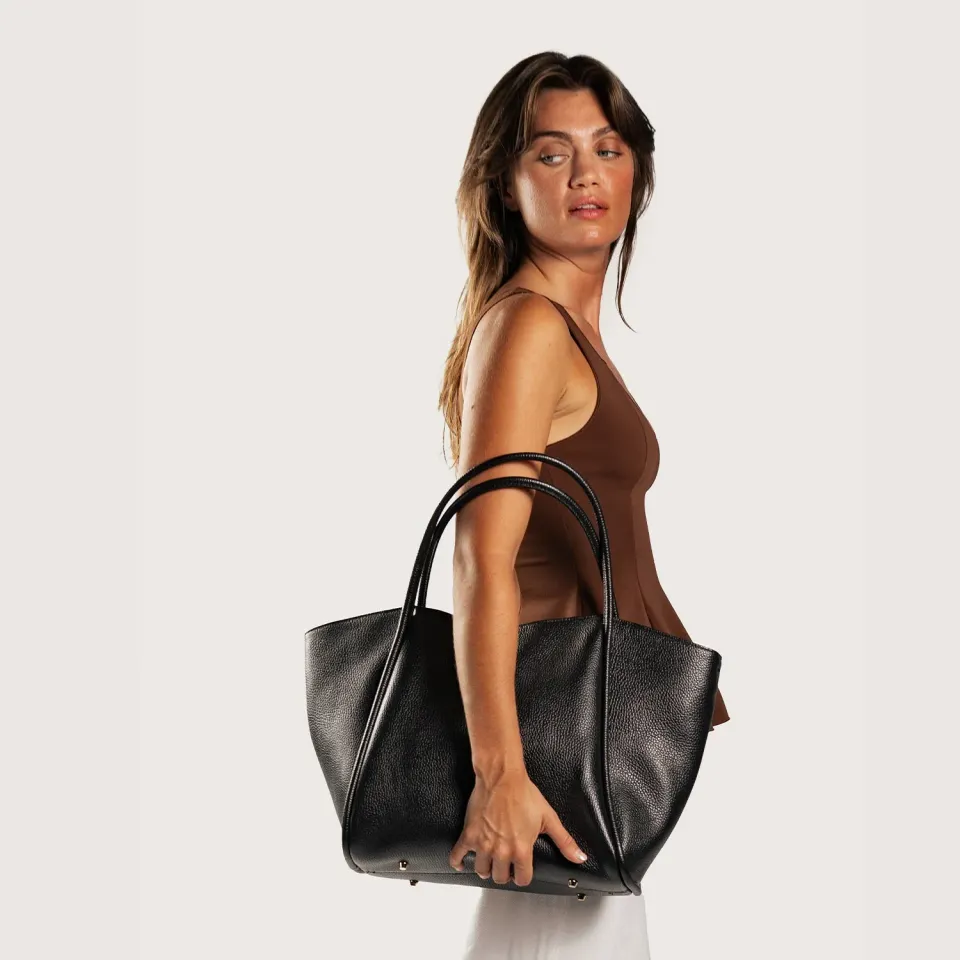 Latalia Florence XL shopper svart skinn
