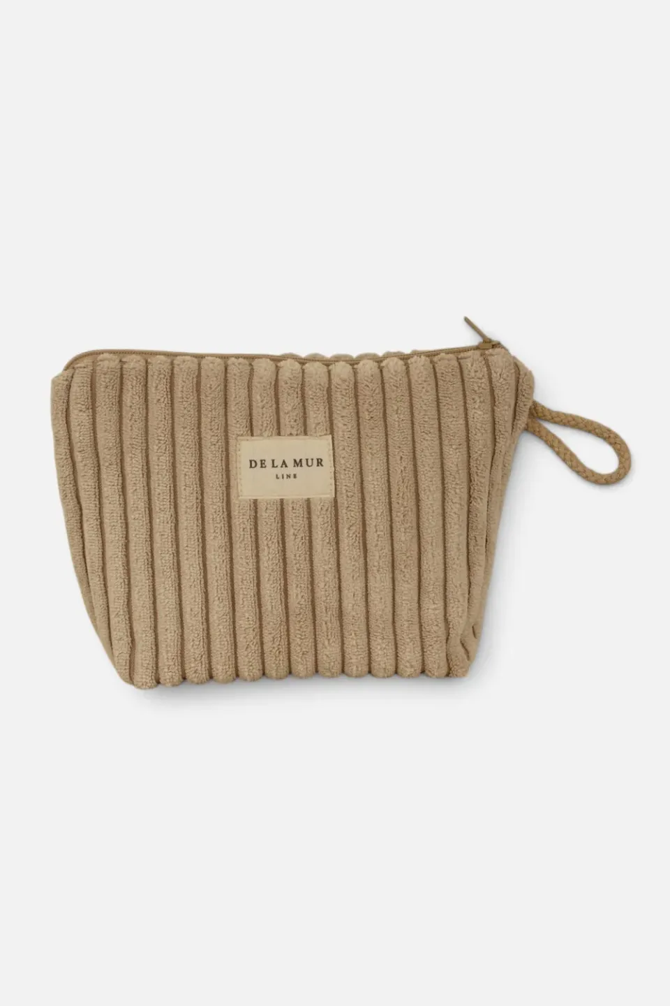 De La Mur Moka toalettmappe 19x13x6 cm beige kordfløyel
