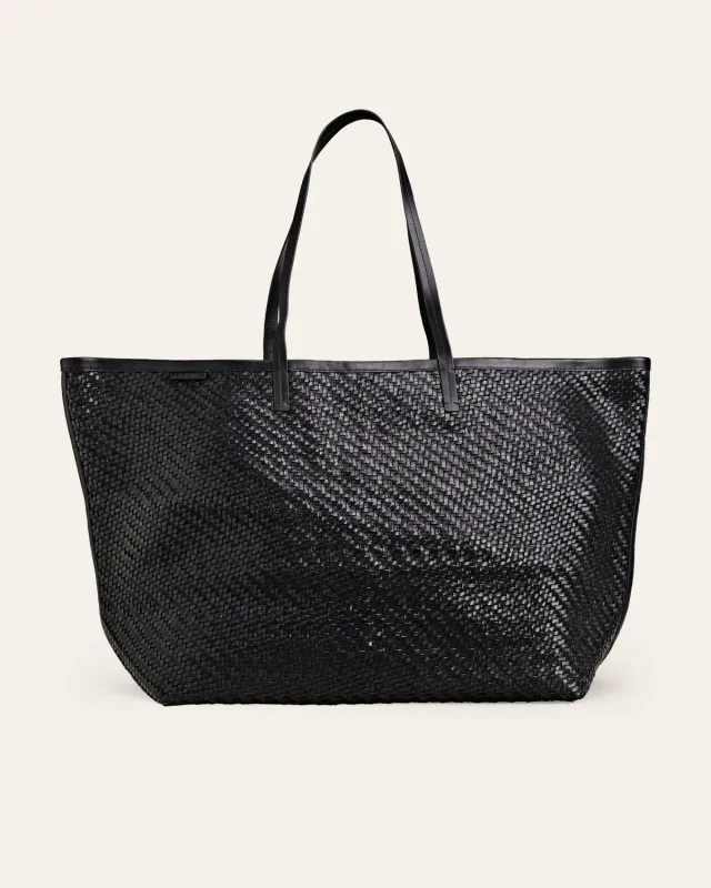 Cala Jade Isai XL shopper svart flettet sauskinn