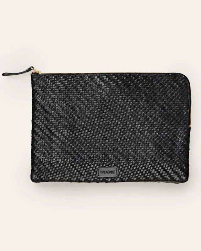 Cala Jade Batu L laptopmappe Black Twill ku-skinn