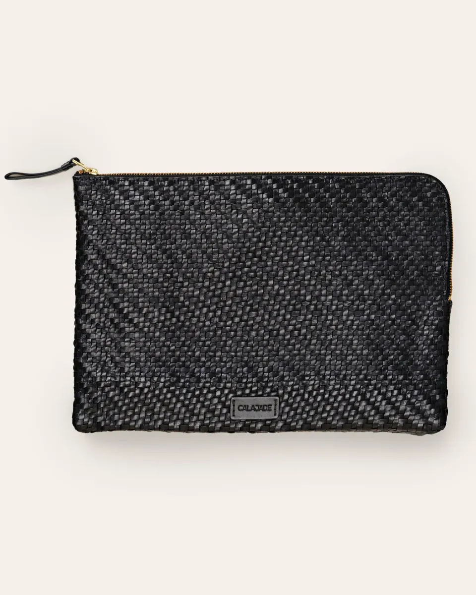 Cala Jade Batu L laptopmappe Black Twill ku-skinn