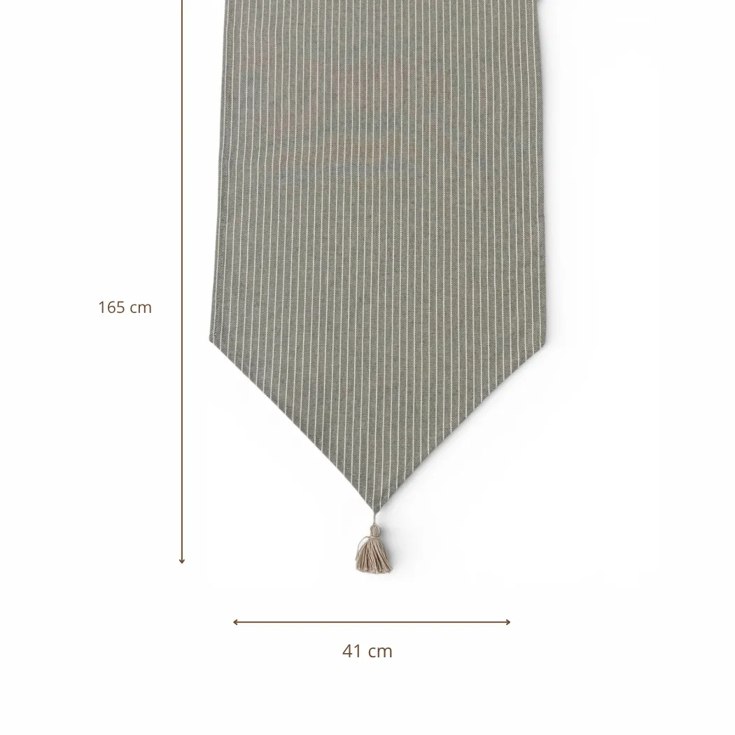De La Mur Perla bordløper grå stripet 41x165 cm