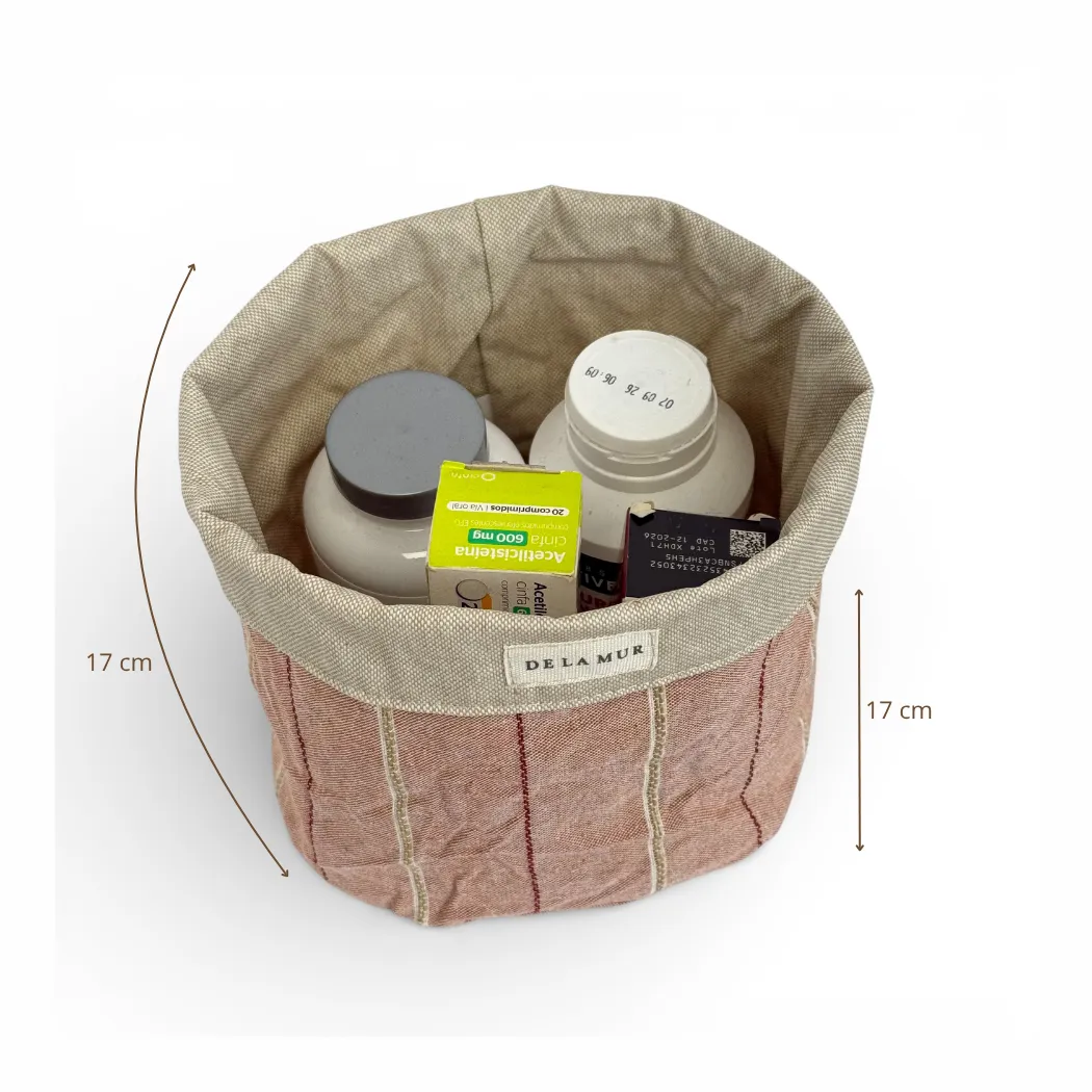 De La Mur Galea kurv medium rosa stripet 17 cm