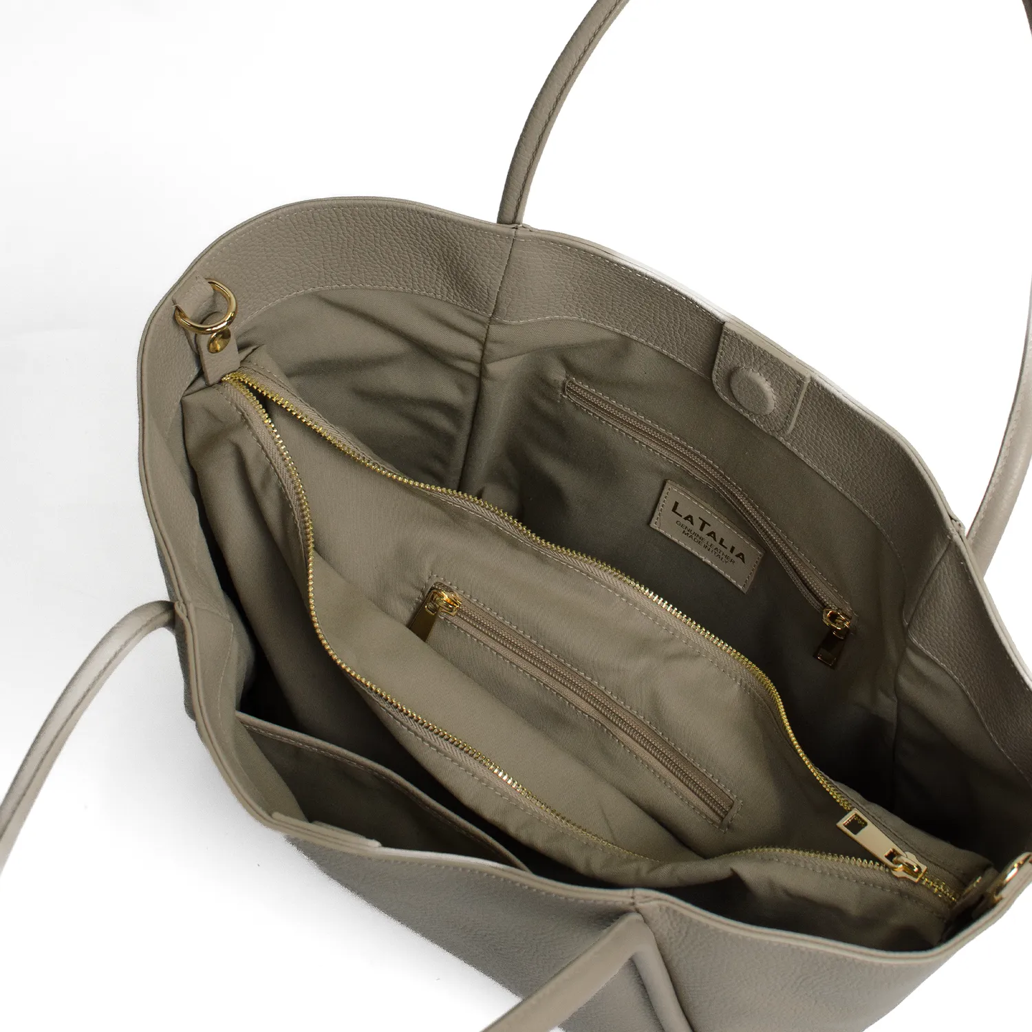 Latalia Florence XL shopper granit skinn