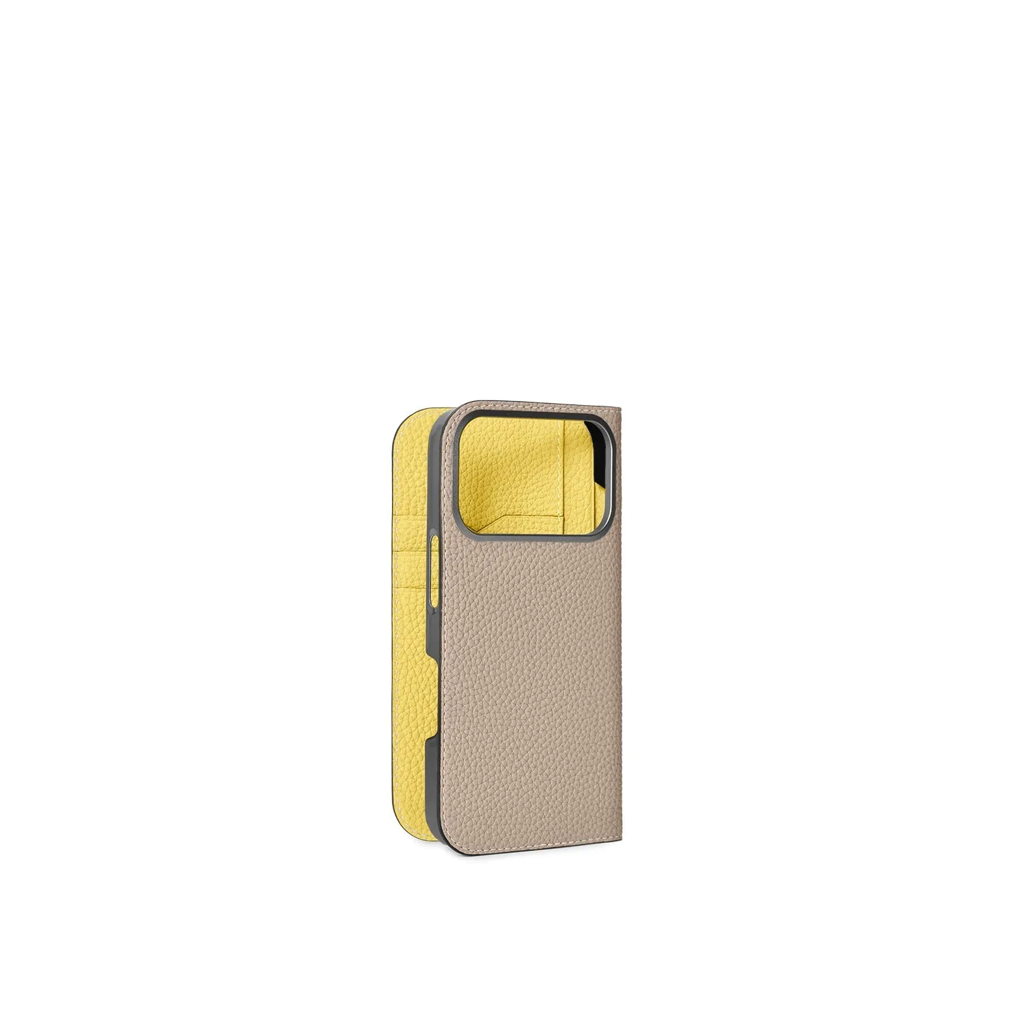 Bonaventura iPhone 18 Pro Diary deksel boketui skinn Etoupe lommer