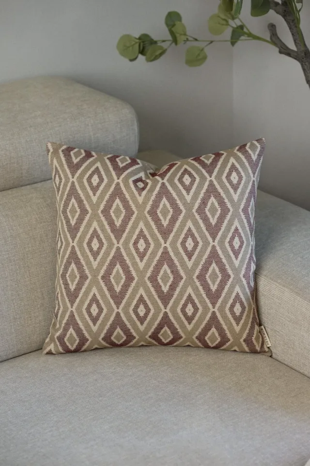 De La Mur Rani putetrekk geometrisk 50x50 cm rød beige