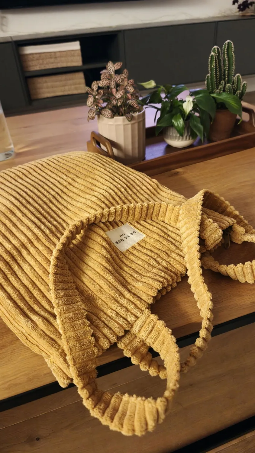 De La Mur Maiz liten totebag med glidelås sennepsgul