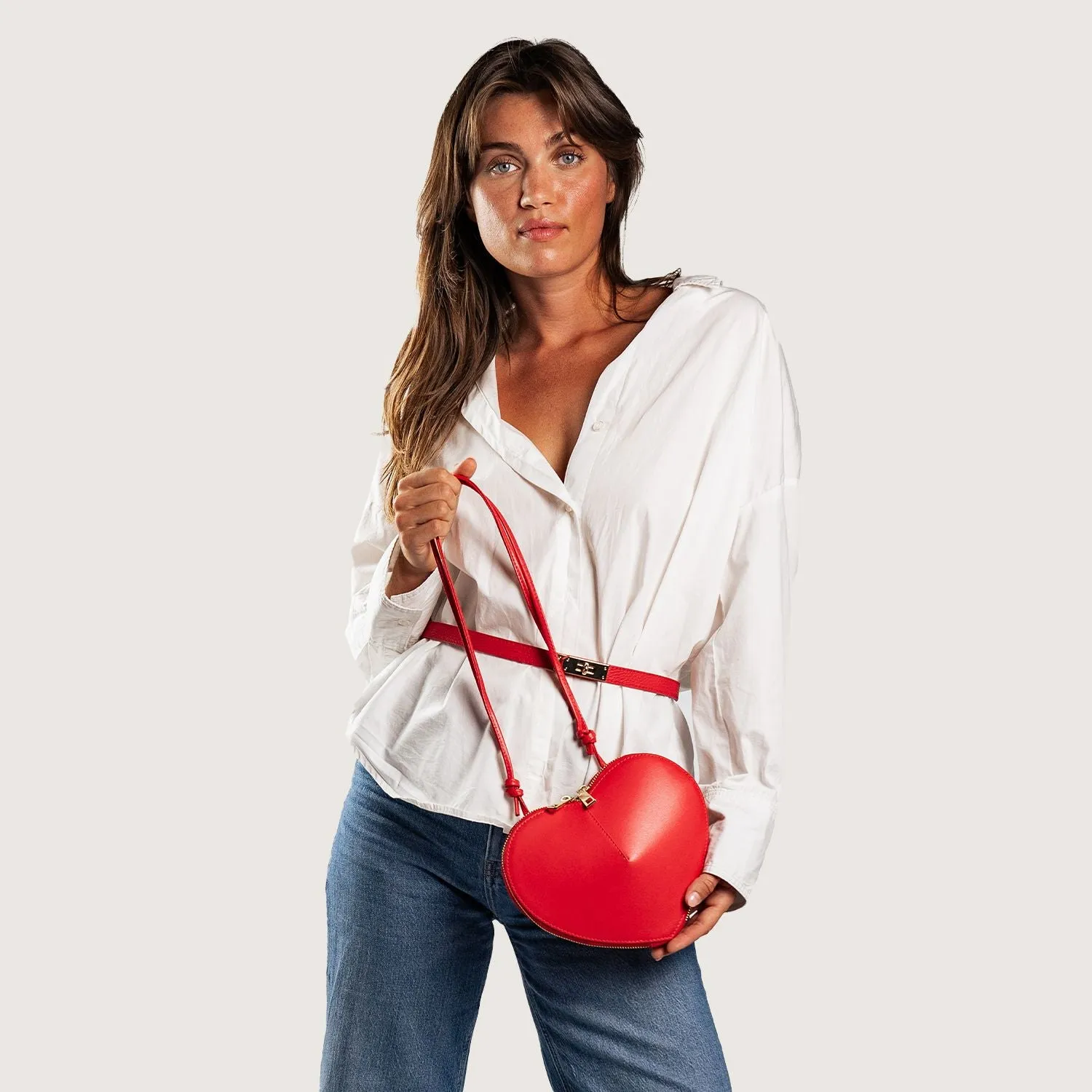 Latalia Heart veske camel saffianoskinn
