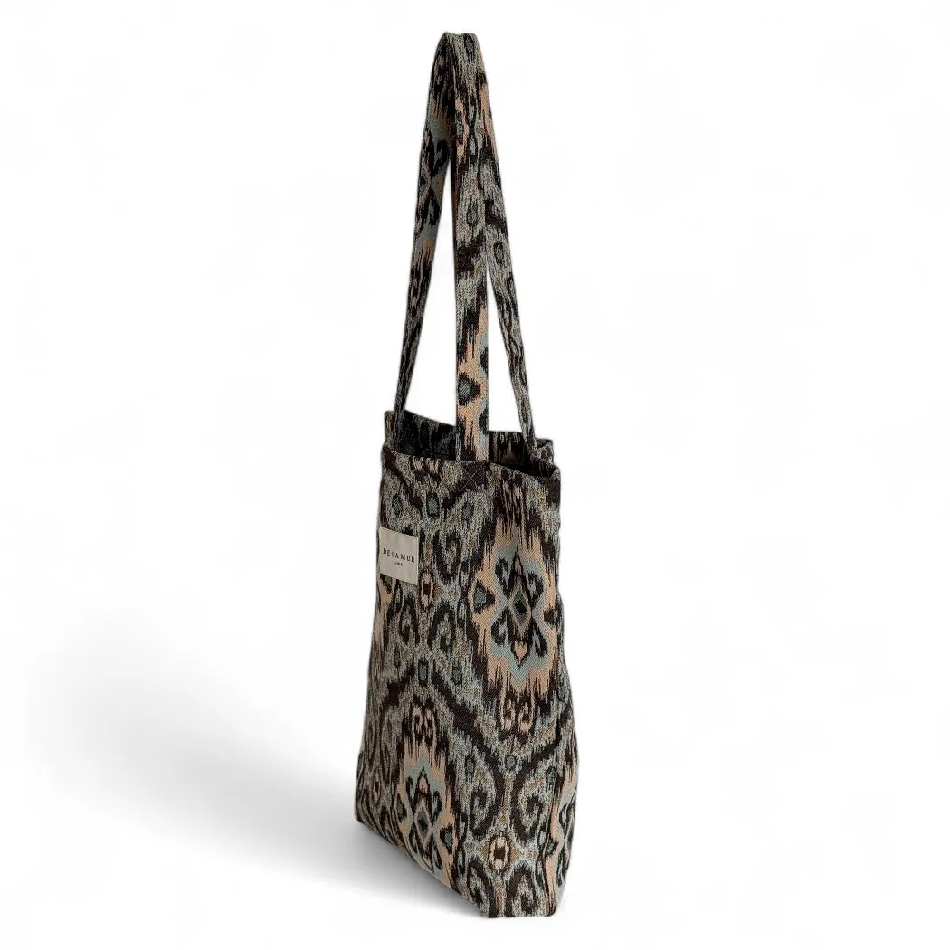 De La Mur Kave liten toteveske brun jacquard