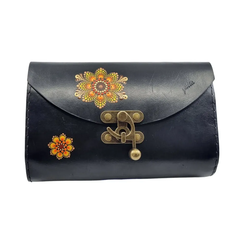 JuTaBag clutch 23x13x5 cm sort mandala