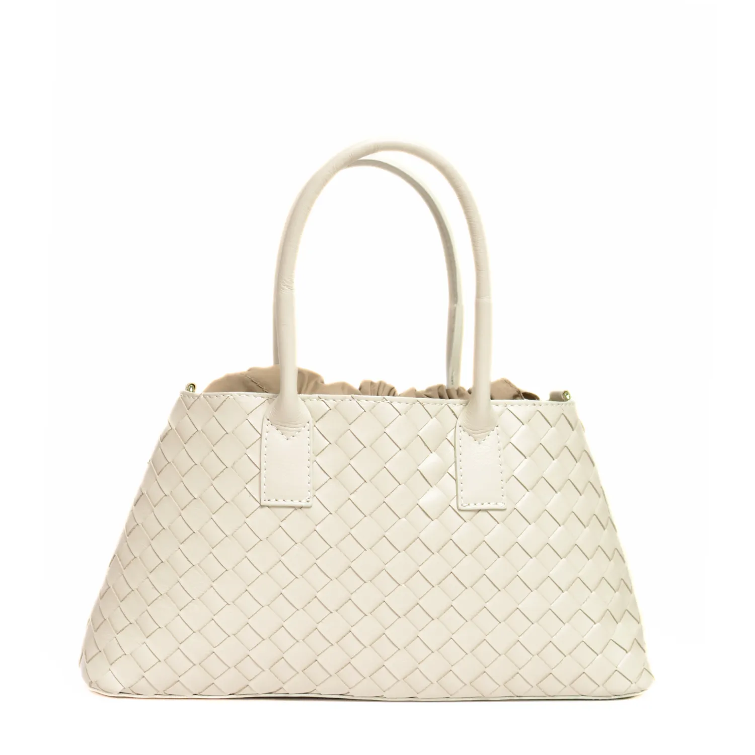 Latalia Vibo håndveske beige ekte skinn
