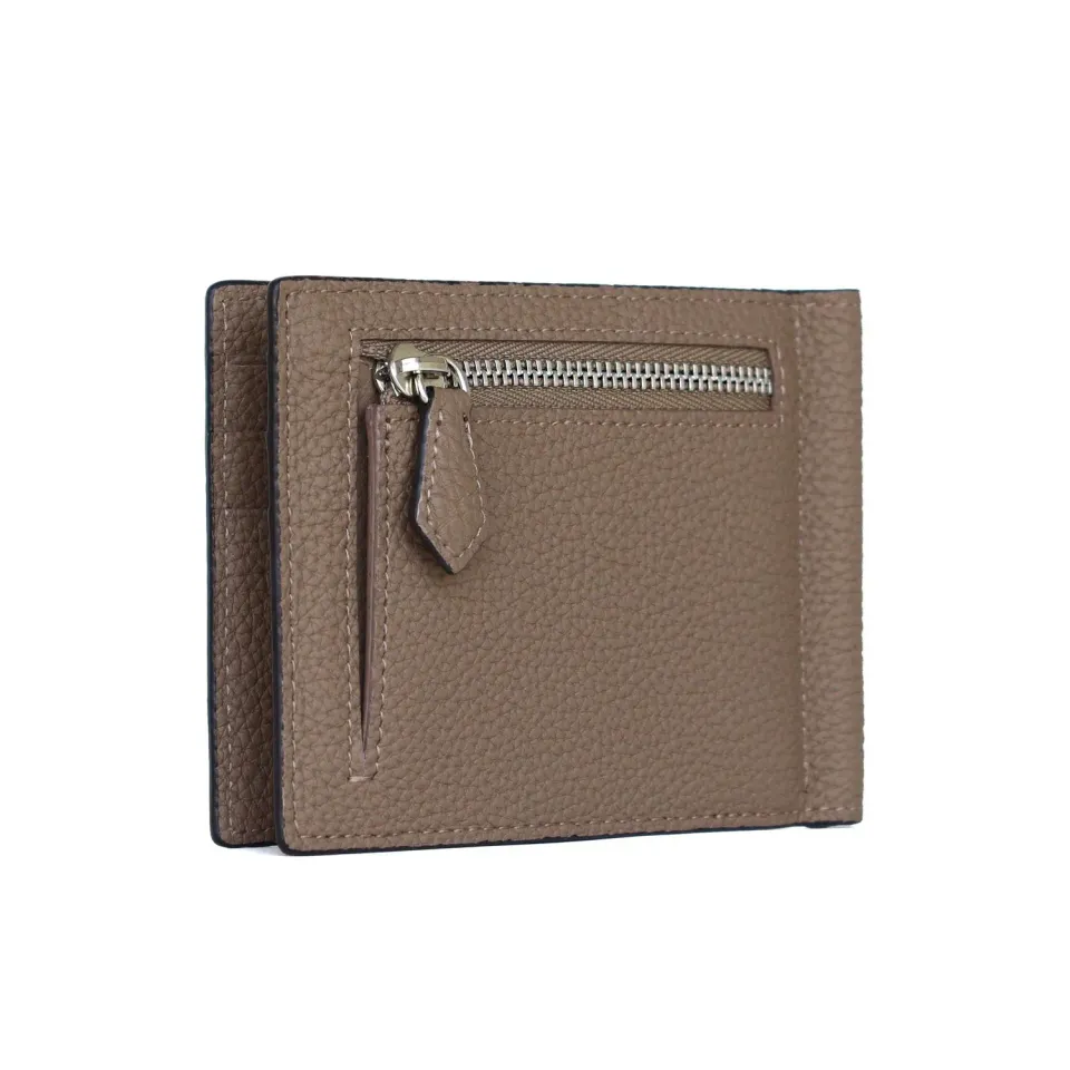 Bonaventura Bi-fold seddelklips Etoupe krympeskinn