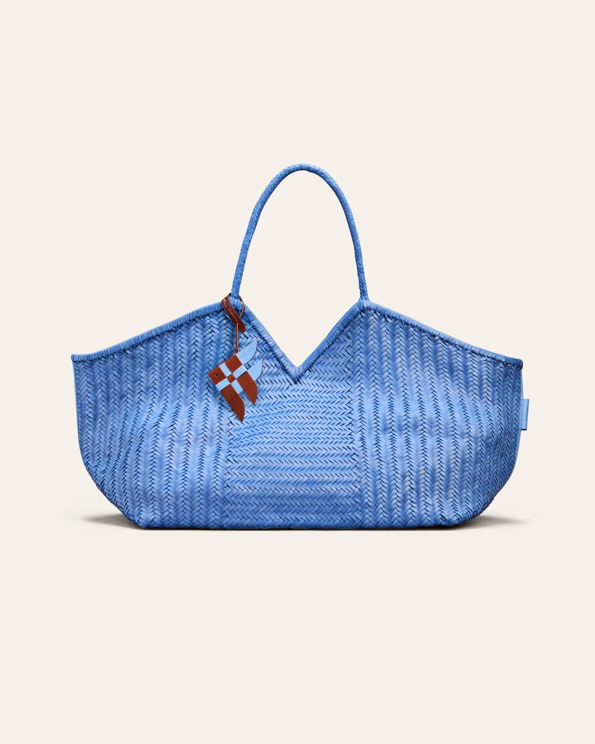 CALAJADE Humi XL tote Allure Blue flettet skinn